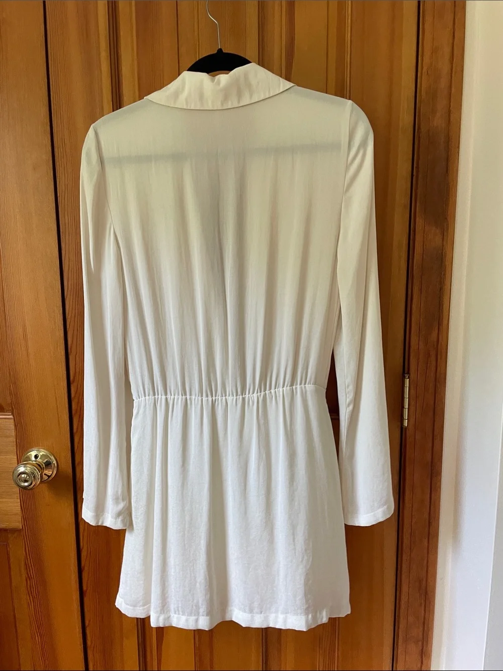 Free People Simone dress - Cream Draped Wrap Long Sleeve Mini Dress